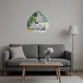 Yaprak Detaylı Gözyaşı Tasarımlı  Aynalı Tablo - 5