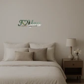Kalp Motifli I Love You Dekoratif  Aynalı Tablo - 2