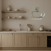 Çay veya Kahve Fincanı Dekoratif Duvar Aynalı Tablosu - 3