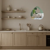 Yaprak Detaylı Gözyaşı Tasarımlı  Aynalı Tablo - 4