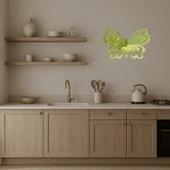 Doğal Kelebek Motifli  Dekor Altın Aynalı Tablo - 2