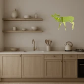 Geyik ve Doğa Temalı Dekoratif İç Mekan Altın Aynalı Tablosu - 3