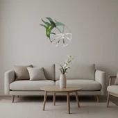 Kırmızı Alevli Basketbol Topu Dekoratif Aynalı Tablo - 1