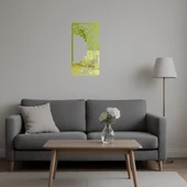 Ahşap Abstrakt Çiçek Desenli Dekoratif Duvar Altın Aynalı Tablosu thumbnail 3