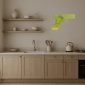 Dekoratif Polis Tabancası Altın Aynalı Tablo thumbnail 4