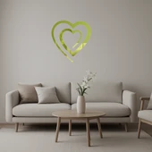 Romantik Çift Kalp Dekoratif Altın Aynalı Tablo thumbnail 1