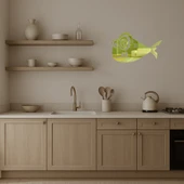 Komik Balıklar İç Mekan Dekoratif Altın Aynalı Tablo - 3