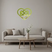 Minimalist Kalp Desenli  Altın Aynalı Tablo thumbnail 1