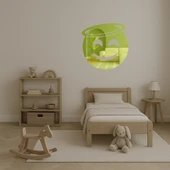 Melek Yüzlü Gülümseme Dekoratif Altın Aynalı Tablo - 3mm thumbnail 4