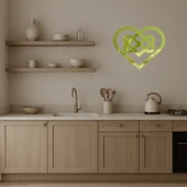 Minimalist Kalp Desenli  Altın Aynalı Tablo thumbnail 3