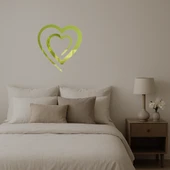 Romantik Çift Kalp Dekoratif Altın Aynalı Tablo thumbnail 2