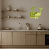 Balina Figürlü Deniz Yaşamı Dekoratif Altın Aynalı Tablo thumbnail 3