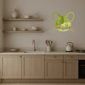 Sevimli Fare Yüzü  Dekoratif Altın Aynalı Tablo thumbnail 2