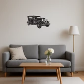 Vintage Araba Görselli MDF Dekoratif Tablo - 4