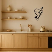 Romantik Kalp ve Yazı Tasarımlı MDF Duvar Tablosu thumbnail 2