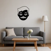 Gülümseyen Bıyıklı Emoji Dekoratif Tablo - 4