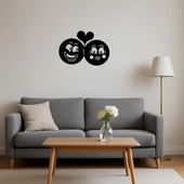 Romantik Çift Emoji MDF Dekoratif Tablo thumbnail 4