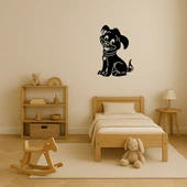 Mavi Gözlü Kırmızı Tasmalı Köpek MDF Tablo thumbnail 2