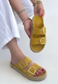 Loera Sarı Nubuk Çift Tokalı Terlik thumbnail 3