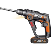 Worx WX390.1 20VOLT 2.0AH. Li-Ion 1.2j Profesyonel Sds-Plus Pnömatik Çift Akülü Şarjlı Matkap + 8 Adet Uç + Mandren - 2