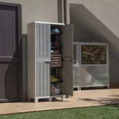 Evinizin Atölyesi Bahçe Dolabı, Balkon Dolabı Plastik Dolap 78X46X182CM - 4