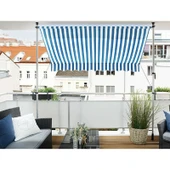 Sunfun Teleskopik Tente Mavi-Beyaz 300X130 cm - Polyester - Yükseklik: 2 Mden 3 Mye Kadar Ayarlanabilir - 1