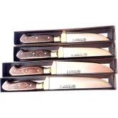 Sürmene 4 Lü Seri Sürmene El Yapımı Bıçak Setleri Kasap Bıçakları Doğrama Bıçağı  Venge Sapli Böhler N690 Çelik thumbnail 4