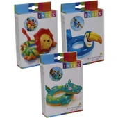 Intex Hayvan Figürlü Simit 58221 Timsah-Dodo-Aslan-Lama-Unıcorn Renkli Deniz Havuz Simidi 3-6 Yaş thumbnail 5