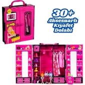 Beauty Aksesuarlı Gardırop - Barbie Dolap - Barbie Giysi Dolabı - Barbie Gardırop - Gardrop - 1