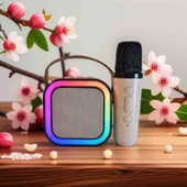 Tekno Gökhan Colorful Karaoke Sound System K12 Kablosuz Mikrofonlu Taşınabilir Müzik Kutusu thumbnail 1