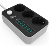 Öz Trend Store Port Çoklu Şarj Istasyonu Priz Çoğaltıcı 6 USB Girişi 3.4A ve 3 Priz thumbnail 2