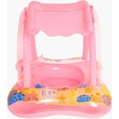 SEKK O .BABY & ÇOCUK GÖLGELİKLİ DENİZ SİMİDİ-CAN SİMİDİ-BEBEK BOTU-0-5 YAŞ-ŞİŞME BOT KARE PEMBE thumbnail 1