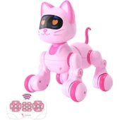 Oyuncak 30 Fonksiyonlu Uzaktan Kumandalı Şarjlı Sesli Işıklı Dokunma Algılama Programlama Robot Kedi ve Köpek (Kedi) - 1
