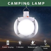 MR Shopping Güneş Enerjili LED Kamp Feneri, Kamp Lambası, 5 Aydınlatma Modu, Şarj Edilebilir Dış Mekan Lambaları, Ipx7 Su Geçirmez, Çadır, Kamp, Balıkçılık ve Acil Durumlar Için - 4