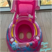 Mavi Su Dünyası Gölgelikli Pembe Renk Bebek Deniz Simidi, Bebek Havuz Simidi, 0-3 Yaş 71CM*60CM thumbnail 5