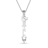 Bozkurt Türk Ayyıldız Gümüş Kolye thumbnail 1