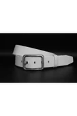 Livize Hakiki Deri Kadın Kemeri 4 Cm Beyaz - 1