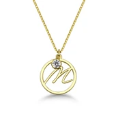 Taşlı Çember M Harf kolye thumbnail 1
