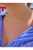 925 Ayar Gümüş Star Choker Kolye - 1