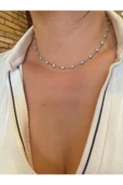 925 Ayar Gümüş Kemik Choker Kolye - 1