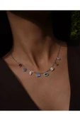 925s | Sallantılı Taşlı Choker Kolye - 1