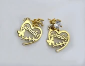 Taşlı Kalp Gümüş isimli Küpe thumbnail 1