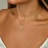 Taşlı Çember M Harf kolye thumbnail 2