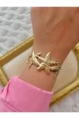 Altın Kaplama Yıldız Ayarlanabilir Bilezik thumbnail 1