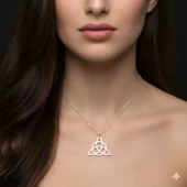 Triquetra Gümüş Kolye - Rose thumbnail 2