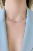 925 Ayar Gümüş Kemik Choker Kolye - 4