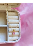 Altın Kaplama Lovely Pink Kolye - 1