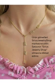 925 Ayar Gümüş Zincir Detaylı İstediğini Yazdır Taşlı Y Kolye thumbnail 2