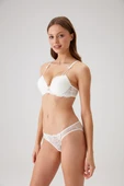Pierre Cardin 4031 Ekru Milan Balenli Push Up Dolgulu Dantelli Sütyen Ve Külot Takımı - 1