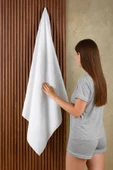 BAMİROSE 70X140 %100 PAMUK TEKLİ OTEL HAVLUSU, BANYO HAVLUSU, SPA HAVLU, BEYAZ HAVLU - 2